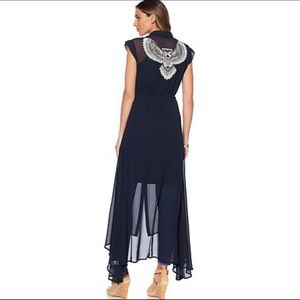 Sheryl Crow sleeveless beaded owl tunic dress